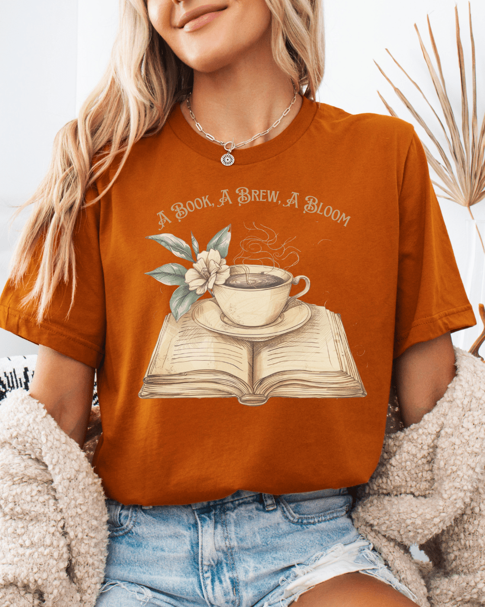 A Book, A Brew, A Bloom Tee