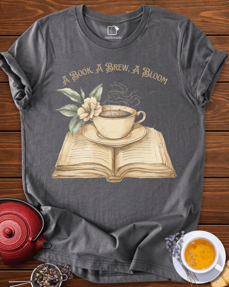 A Book, A Brew, A Bloom Tee
